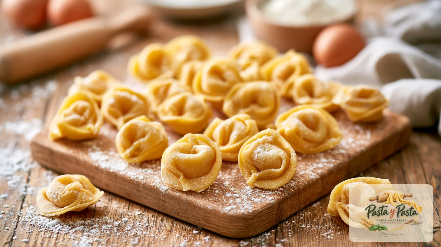 Tortelloni fresca artigianale su tagliere